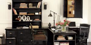 modern home office setup with high-performance gadgets and furniture