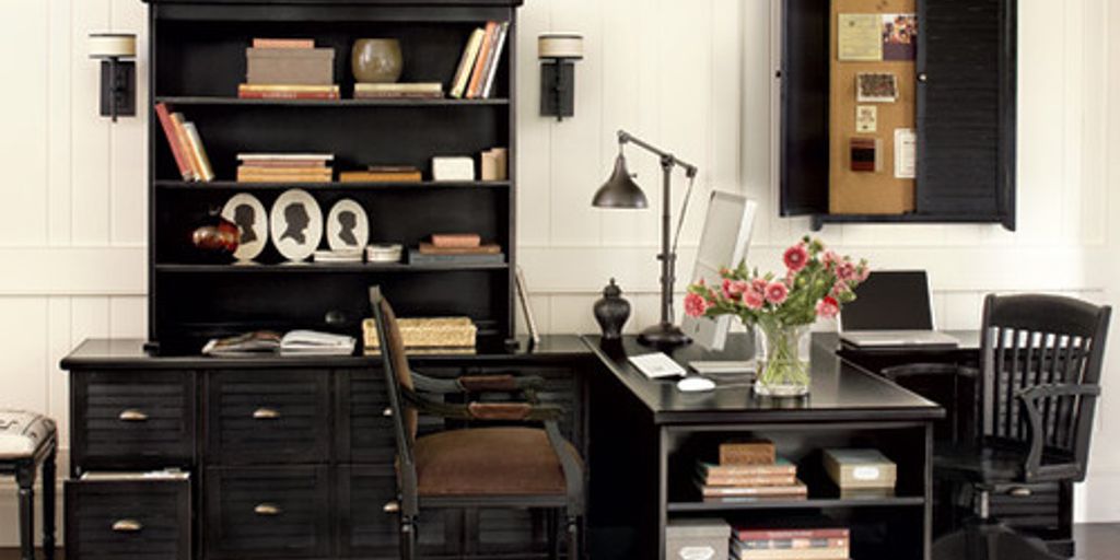 modern home office setup with high-performance gadgets and furniture